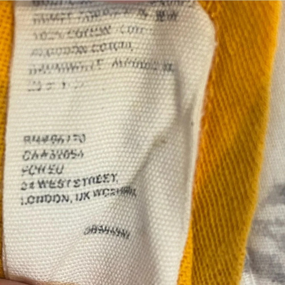 Free People We The Free Striped Tank Top Twist Shoulder Cut Out Yellow Gold Sz M - Picture 13 of 13